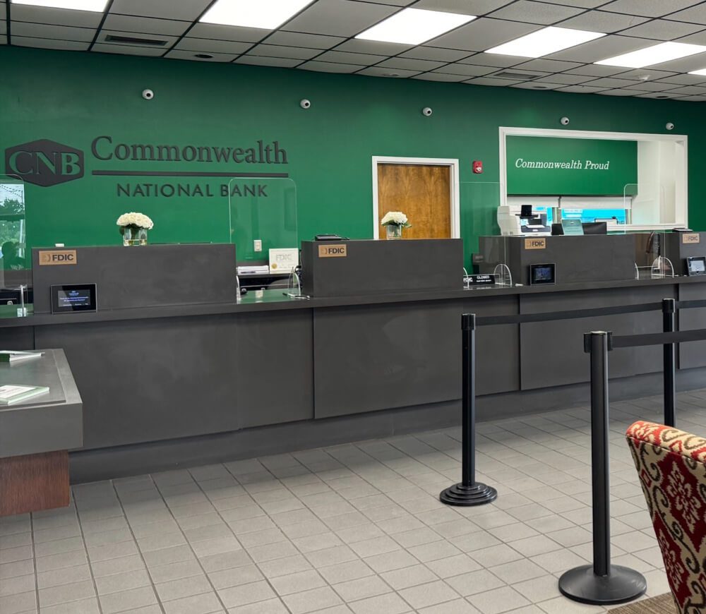 The lobby of Commonwealth Bank.