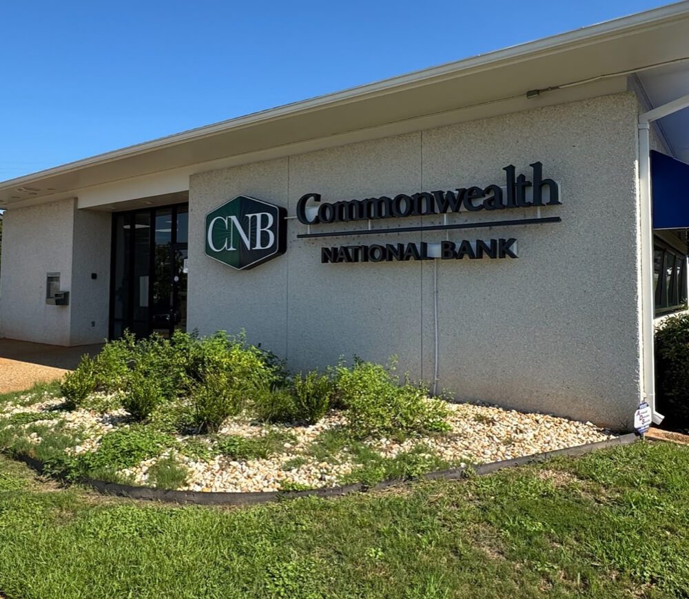 The front of the Commonwealth National Bank in Mobile, AL.